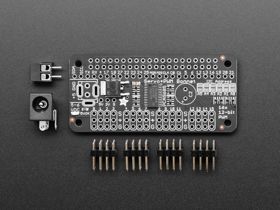 Adafruit Channel Pwm Servo Bonnet For Raspberry Pi Melopero