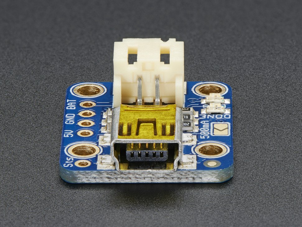 Adafruit Mini Lipo W Mini B Usb Jack Usb Liion Lipoly Charger