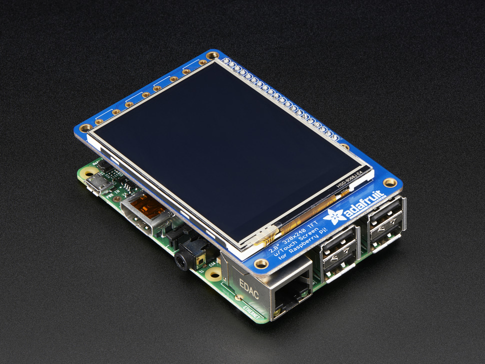 PiTFT Plus 320 × 240 2.8-Zoll-TFT-resistiver Touchscreen - Pi 2 und