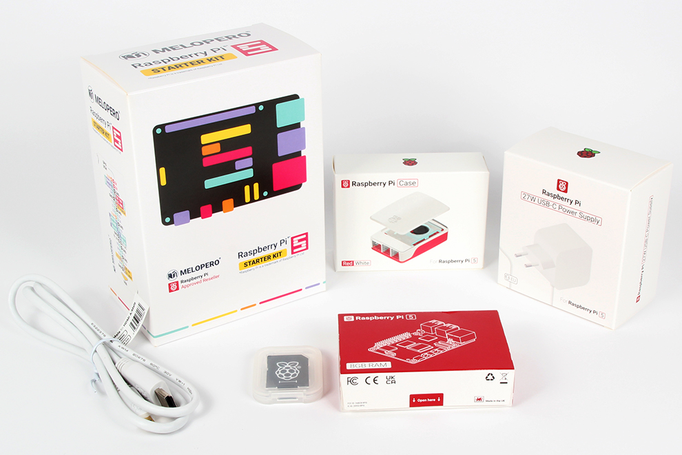 Melopero Raspberry Pi 5 Kit de démarrage 8 Go Blanc - Melopero